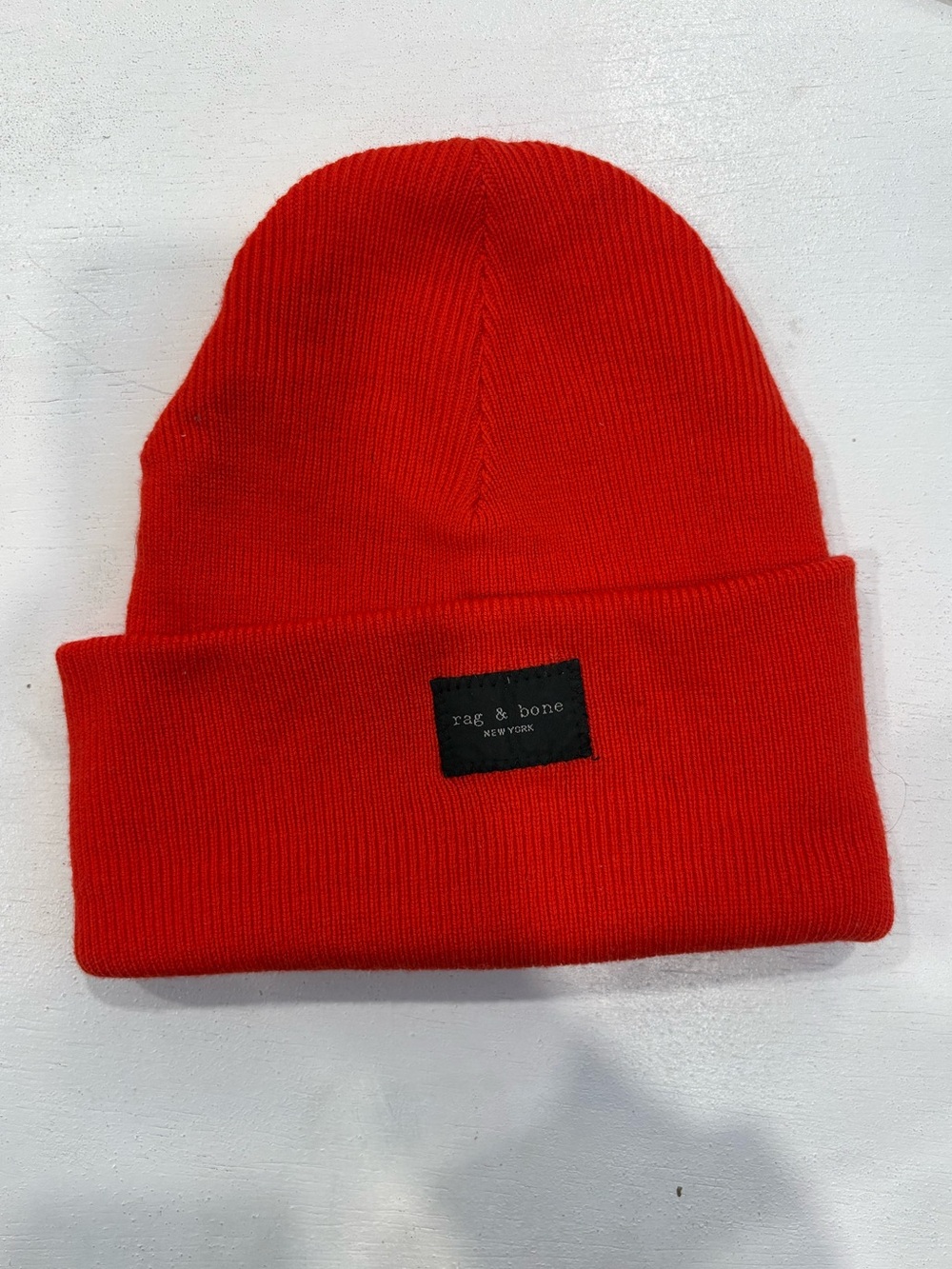 rag & bone Red Folded Cuff Knit Beanie
